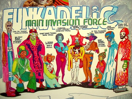 magictransistor:  Some details from the LP cover art done by Perdro Bell for Parliament-Funkadelic.