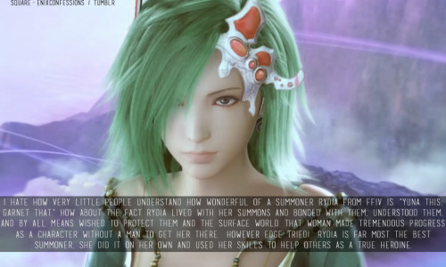 I hate how very little people understand how wonderful of a summoner Rydia from FFIV is. “Yuna