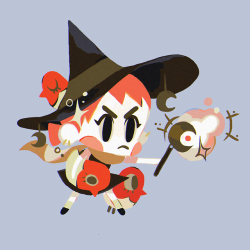 billandashley:The witch with her birds :)Future stickers and cards for Japan Expo