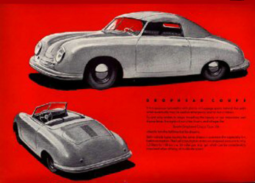Ernst von Demar, Illustration for Porsche “The Gmund Brochure”, 1948. One of the first formal 