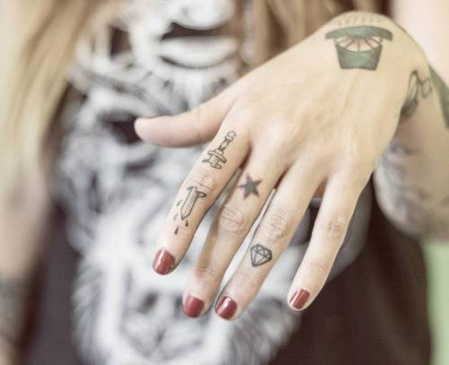 Tattoo of Roman Numeral on Index Finger on Hand Stock Photo | Adobe Stock