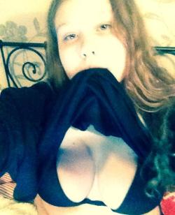 new-girl-next-door:  And since everyone keeps asking for pics of me, here’s some surprise cleavage for you guys!