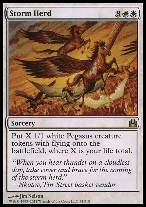 Yesterday during weekly EDH with my friends i finally got to summon the storm herd :D I’d had this in my Captain Sisay deck for ages, but never had the chance or the necessary mana to cast it, so i took it out for a while. But i recently put it