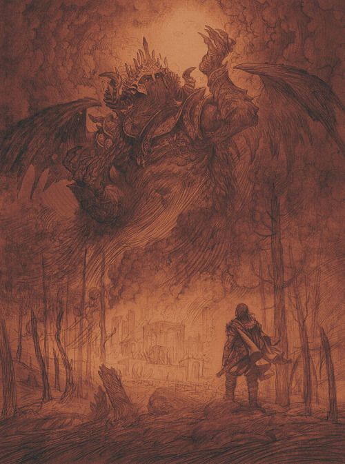 cantstopthinkingcomics: Morgoth &amp; Beren by Justin Gerard
