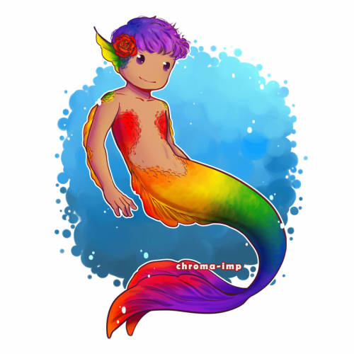 chroma-imp-draws: Is that another little mermaid :Oas always you can get a little sticker if you wan