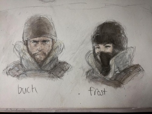 I drew buck and frost from r6 siege.  They are from jtf2, also happy Canada Day! #jtf2 #canada #cana