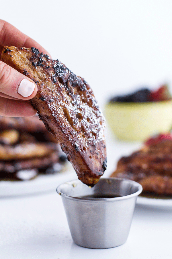 sweetoothgirl:  Coffee Caramelized Croissant French Toast Sticks