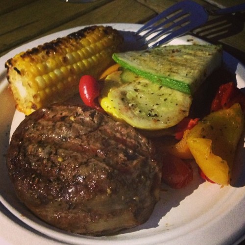 BBQ last night - literally the best filet mignon ever, plus red wine and local veggies and fun peopl