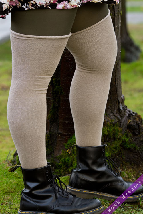 sockdreams:  Extraordinarily Longer Roll Top Thigh High | Dreamer Socks by Sock Dreams