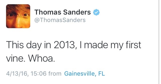 thatsthat24:  hellyeahthomassanders:Happy 3 year Vine-iversary, @thatsthat24!!! Thank