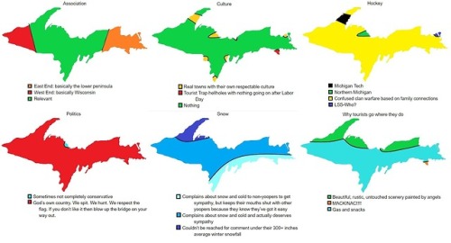 mapsontheweb:  6 Ways to Divide the Upper Peninsula, Michigan.