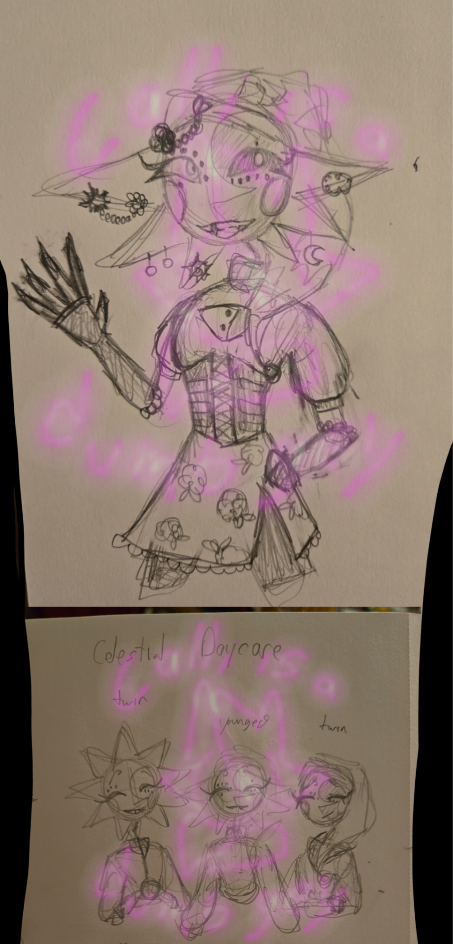 Outfit Au Becoming More Of A Full Au Lol. Sun, Moon, And Eclipse Are Daycare Attendants For Their Creator/mom's