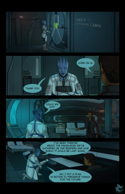 scarletstatic:  A comic page of the start of Liara’s time capsule scene in Mass Effect 3. I thought this scene was really cool, and Liara’s ME3 outfit was really fun to draw!  