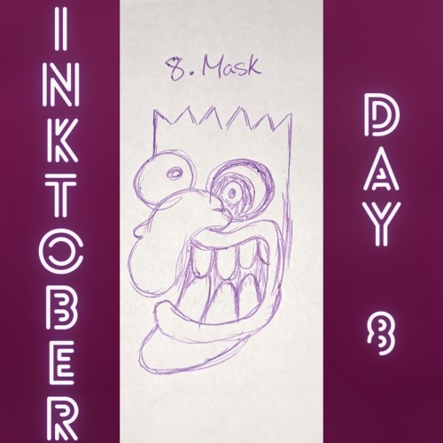 8. Mask #inktober2021  #halloween2021 #october #couragethecowardlydog  #oogaboogabooga  www.