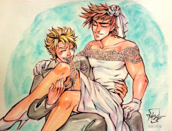 wasabu:  watercolor caejose commission for @apples4ryuk &gt;:33 ty again!!! &lt;3&lt;3