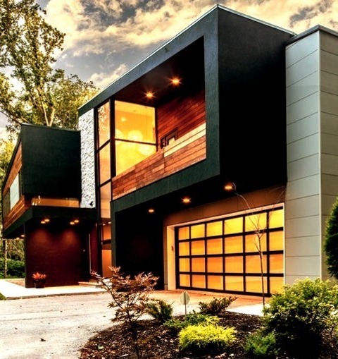 Inspiration For A Large Modern Two-story Mixed Siding Exterior Home RemodelA Large Modern Two-story Mixed