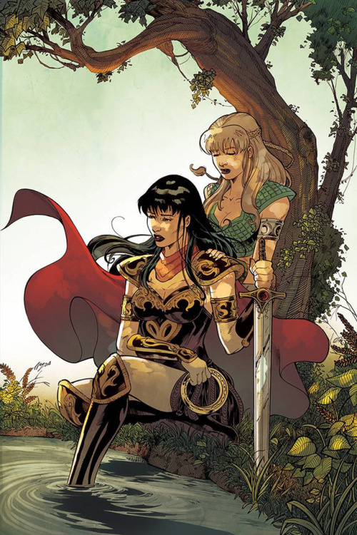 Cover artwork by Vicente Cifuentes andSergio Davila for Volume #4 of the Dynamite Xena: Warrior Prin