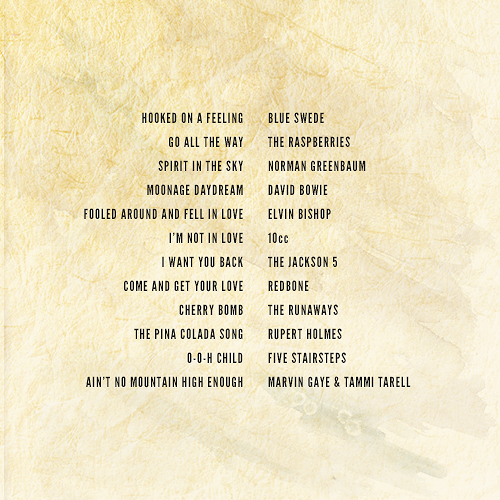 mahrtell:  awesome mix vol. 1: guardians of the galaxy OST (listen)  i. hooked