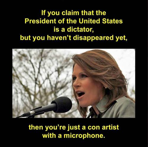 liberalsarecool: addictinginfo: Or the average Republican with a microphone. Bachmann says Obama is 