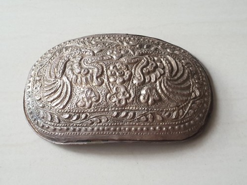 Early 1900s Peranakan Ornate Silver Gilt Belt Buckle (Pending)