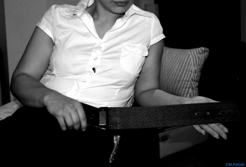 fetishcomprazer:Leather strap. A good hard strapping is what is needed in this case.I bet you did no