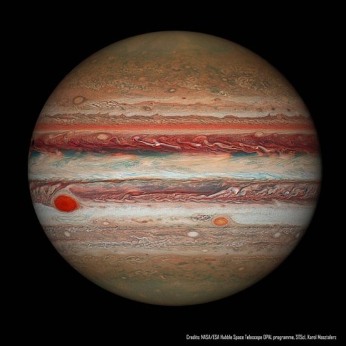 Hubble’s Jupiter and the Shrinking Great Red Spot   Image Credit: NASA, ESA, Hubble, OPAL Program, STScI; Processing: Karol Masztalerz  Explanation: What will become of Jupiter’s Great Red Spot? Gas giant Jupiter is the solar system’s