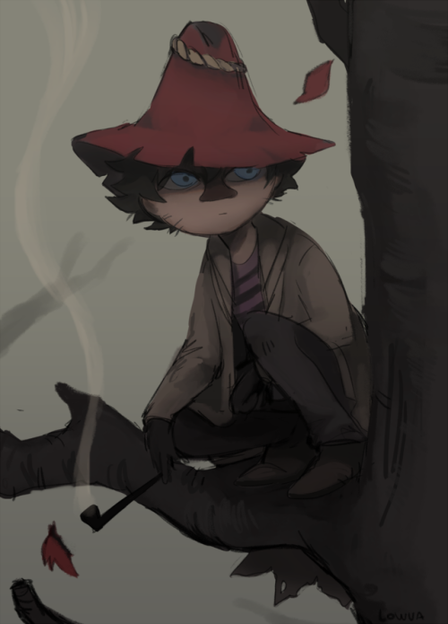 caffstrink:local cat man chilling on a tree in the fog