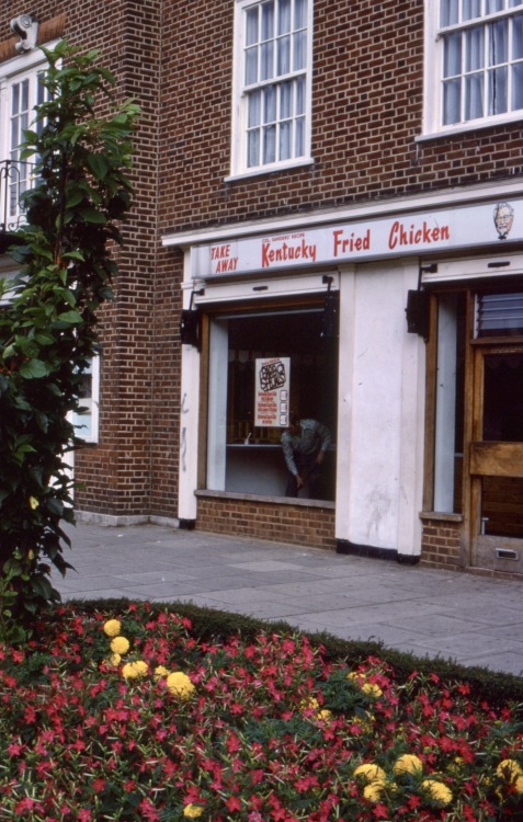Take Away Kentucky Fried Chicken, Welwyn Garden City, Hertfordshire, 1977.