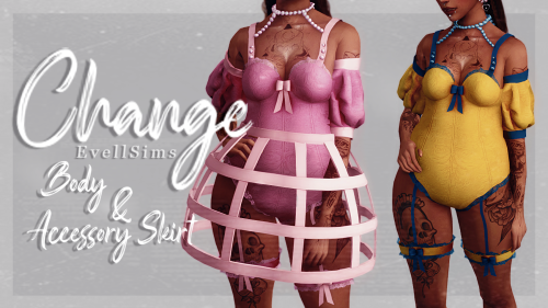 Change Body & Accessory Skirt✩ 20 Swatches for both the body and acc skirt, HQ compatible✩ Feminine frame (not disabled for opposite), Teen - Elder✩ Body: 13,3k poly, Skirt: 2,3k poly, new mesh, proper LOD’s✩ Custom normal, specular & shadow map-Please notify me if there’s any problems with it!✩  Read my TOU’s  ✩DOWNLOAD (Patreon; Early Access, Public release on 23 January)☽✩☾ Feel free to tag me if you use, I’d love to see! ♥ #s4#s4cc#ts4#ts4cc#the sims#sims 4#simblr#cc finds#custom content#download#cas#my cc#evellsims#s4 body#s4 fullbody#s4 accessory #s4 accessory skirt  #s4 cage skirt  #sims 4 body  #sims 4 fullbody  #sims 4 accessory  #sims 4 accessory skirt  #sims 4 cage skirt