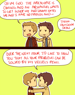 rudywolfe:  brakes:  you’re watching Supernatural (this is a Family Guy reference btwww)  This is also a pretty good summation of most Destiel fanfiction too. 