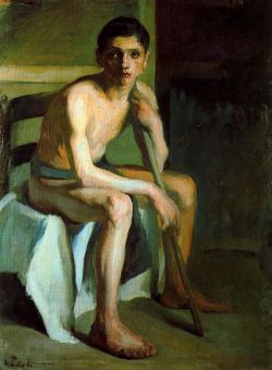 boysnmenart:  Nicanor Piñole (Spanish, 1878-1978), Boy sitting, Rome 1901. Oil on canvas. 107.7 x 79.6 cm.                     