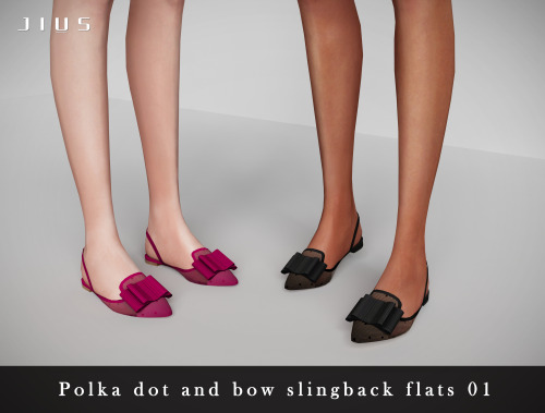 The Bow Collection Part I[Jius] Polka dot and bow slingback flats 013 swatchesSuitable for basic gam