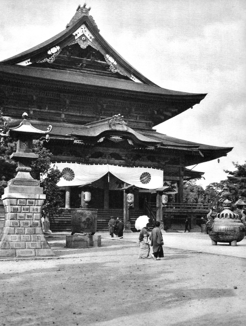 Nagano, Japan - The picture is around 100 years old, and shows the Zenkoji Temple in Nagano. This is