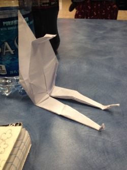 oh-look-its-satan:hopeless—otaku:  I DIDNT REALIZE WHEN YOU UNFOLDED A PAPER CRANE YOU GET A CRANE PERSON IM FUCKING CRYING