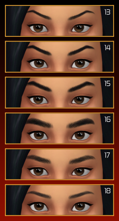 Finally back with some CC! Download under the cut because the post is long.Eyebrow Pack 03All 18 EA 