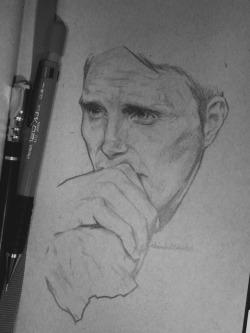 artbyvictoriaskye:  hannibalssketchbook:  I haven’t done more realistic drawings in almost a year so this is my attempt at Mads. I’m still a little rusty and I apologize for the blurriness. …..maybe I might do traditional commissions,I don’t know.