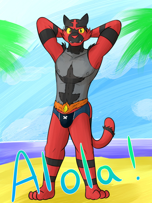 Incineroar in Speedos porn pictures