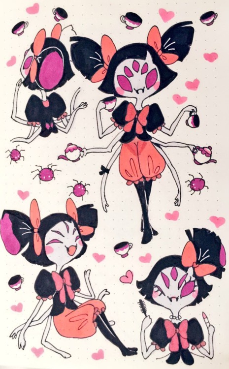 cinamoncune: Muffet doodles! I think I have a thing for multiple arms + she’s really cute? ❀˳꒰