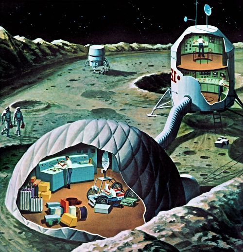 magictransistor:Ray G. Scarfo. Behold the future of Lunar living, Science Journal, May, 1969.
