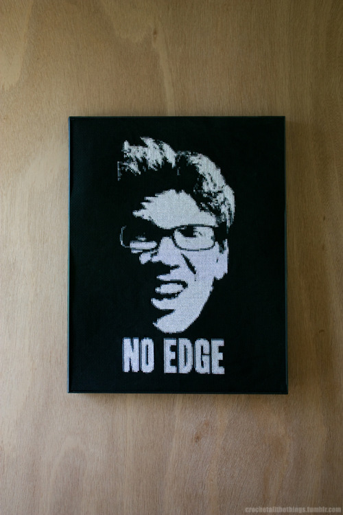 crochetallthethings:  DUDE, NO EDGE. Finally got this thing up in the shop! It’s only been finished for almost two years now. This is the only one available and once it’s gone, it’s gone! It took almost 3 months to complete and has over 7000 stitches.