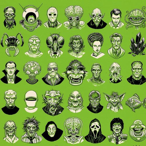 themysticmonster:Monsters!!!! #scream #nosferatu #dracula #frankenstein #mant #critters #leatherface