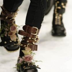 fuckyeahhardfemme:  J.W. Anderson Floral Combat Boots FW 2011 