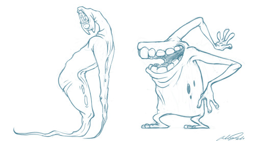 The ghouls are here!  Some rejected monster designs from work when I was doing some experimenta