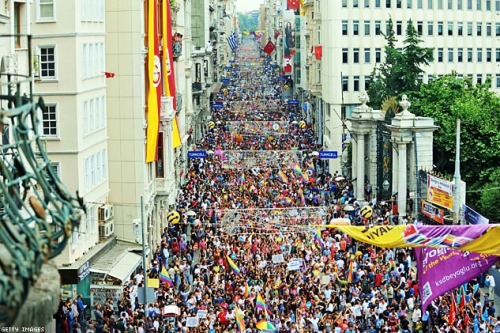 Istanbul | June 30, 20131. Participants wave a huge rainbow flag during a gay pride parade in centra