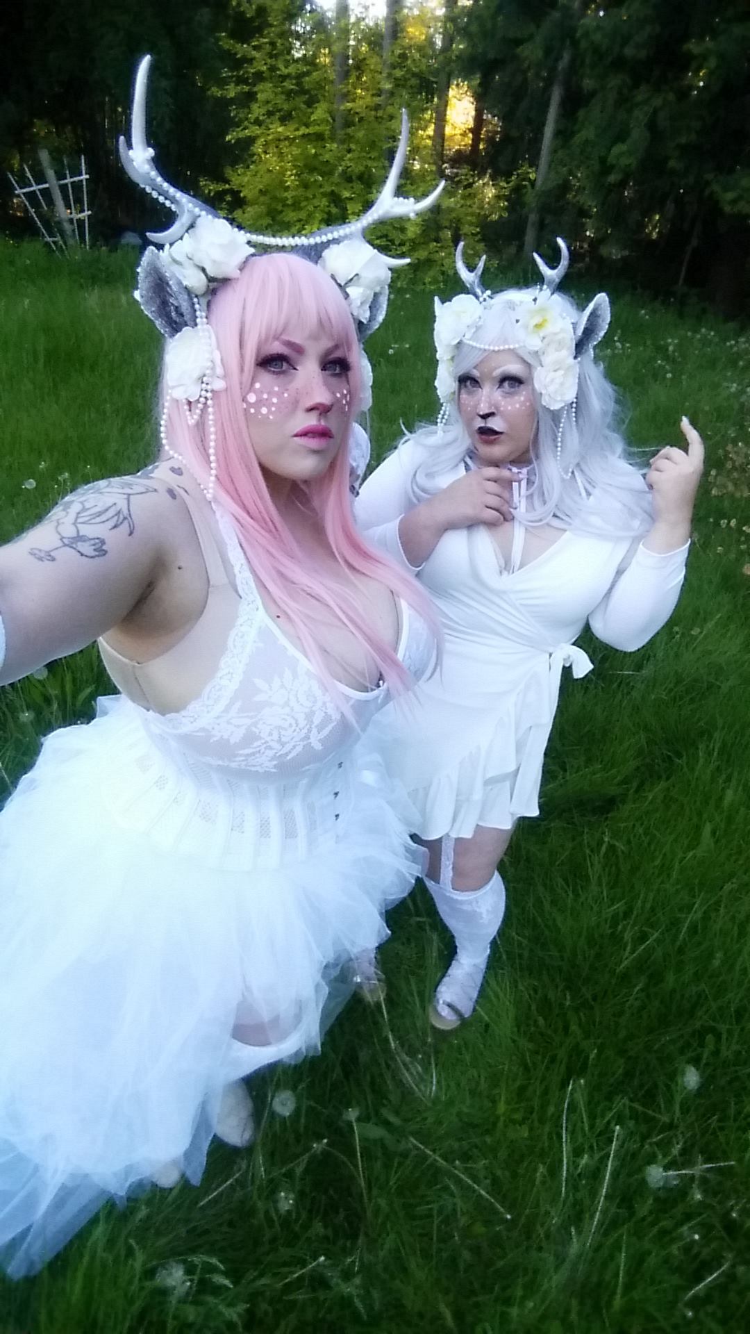 amy-villainous:  Dolli Haze and I fauning it up! Antlers by Idolatre Clothing Co.