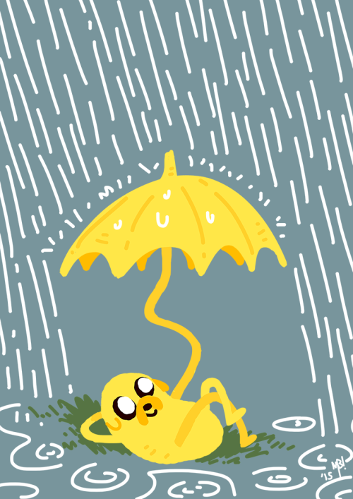 michaeldrawrrett:  “Finn, It’s never bad weather when you’re a STRETCHY DOG!” 