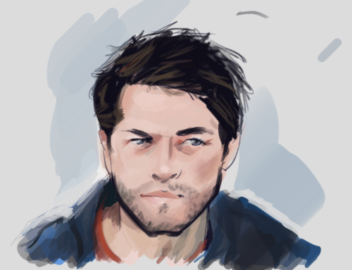 madwolves:Super quick sketches of Legolas, Misha Collins and Jensen Ackles’ left eye