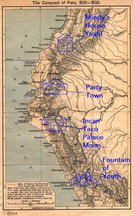 pizarro voyages map