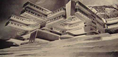 Projet pour un hôpital en montagne designed by Maurizio Sacripanti around 1966 via: