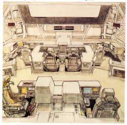 Nostromo’s bridge concept art by Ron